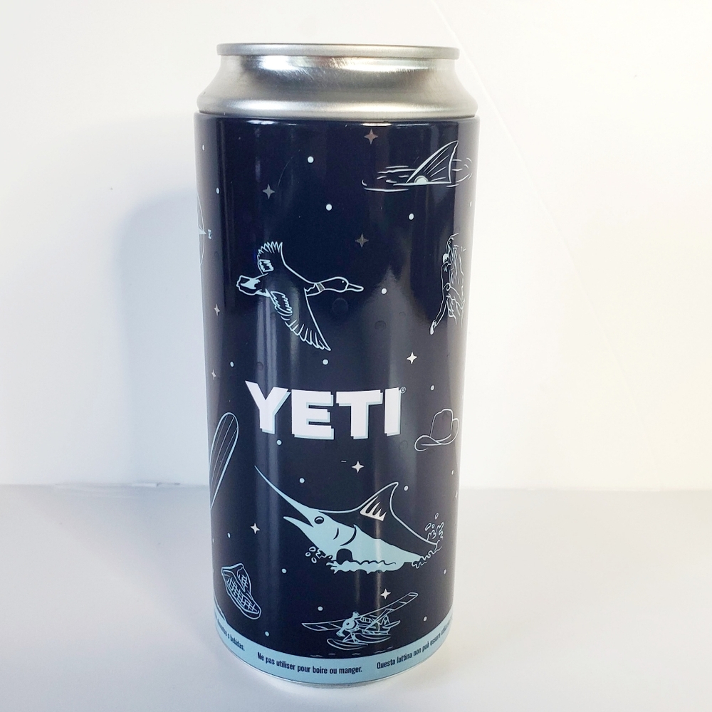 Yeti Stash Can Limited Edition Blue Outdoor Nature 12oz Storage Empty Can